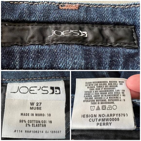 Joe's (27) (28x32) Regular Muse Bootcut Mid Rise Blue Perry Dark Wash Jeans - Picture 11 of 11